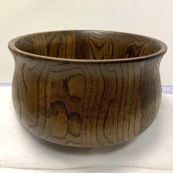 Vintage Heirloom Walnut Wood Salad Serving Bowl By DiD Ware #1620 - Picture 1 of 5